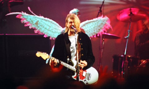 Kurt Cobain during a Nirvana performance in December 1993.