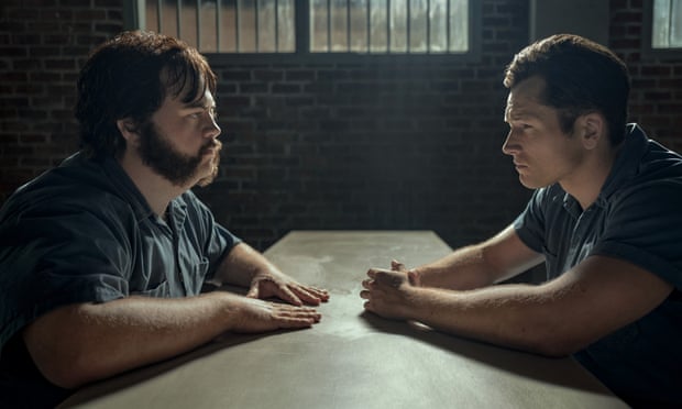One more round of dramatised depravity … Paul Walter Hauser and Taron Egerton in Black Bird.