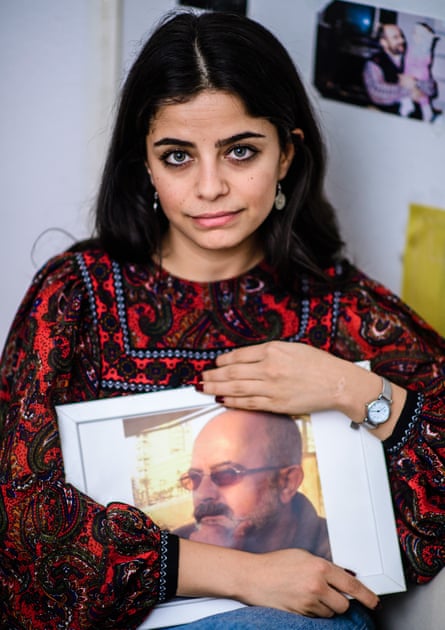Mustafa with a picture of her father … ‘He was really a hero to us.’