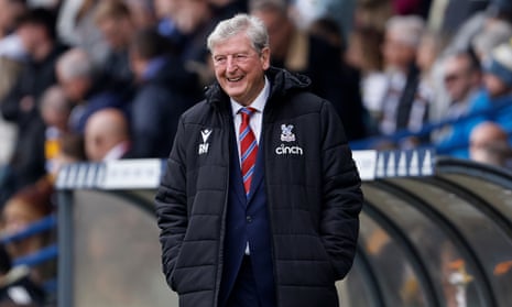 Roy Hodgson is all smiles at full-time after his Crystal Palace side batter Leeds.
