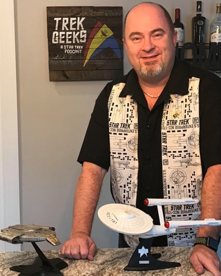 ‘Every life was precious – and that meant mine was too’ ... Dan Davidson with models of the original Enterprise and the USS Defiant.