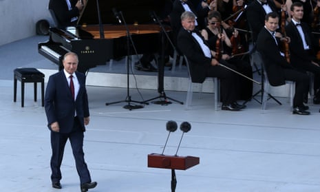 President Vladimir Putin at a concert in celebration of Moscow’s City Day on Saturday. 