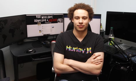 Marcus Hutchins at his workstation in Ilfracombe, England. He was arrested in Las Vegas after attending an annual hacking conference. 