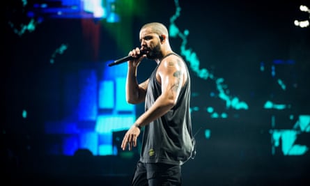 Rapper Drake on stage