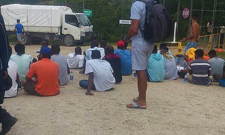 Detainees on Manus Island
