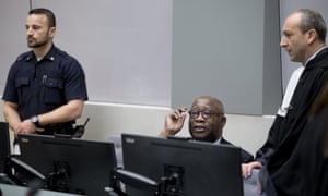 The trial of former Ivory Coast president Laurent Gbagbo, centre, began in the Hague last week.