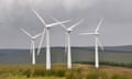 Wind turbines at Hagshaw hill, near Douglas, Scotland.