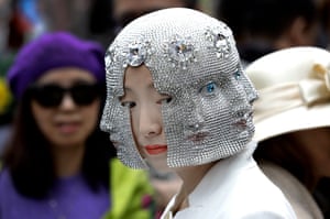 woman in silver mask