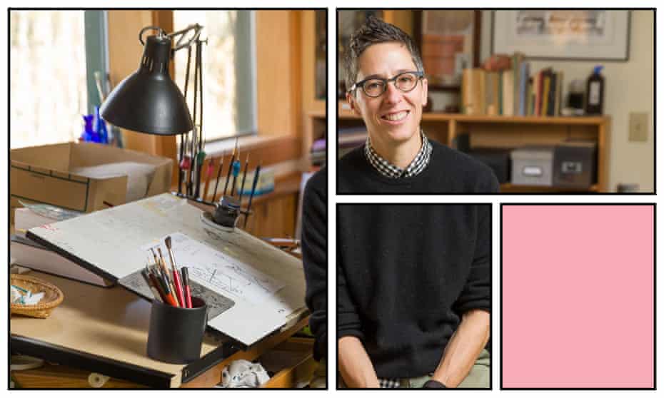 Alison Bechdel in her West Bolton, Vermont, studio. ‘I don’t feel I deserve to exist unless I’m working.’