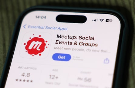 Meetup on App Store displayed on a phone screen