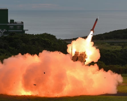 A Patriot missile being launched during a live fire exercise