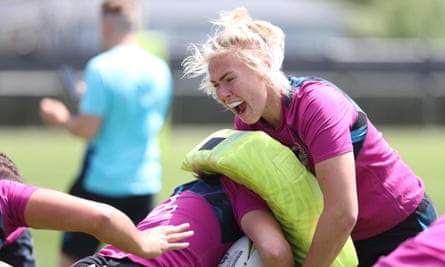 England’s Rosie Galligan prepares for their World Cup semi-final against New Zealand