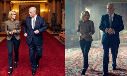 Emily Maitlis and Prince Andrew; Gillian Anderson and Rufus Sewell