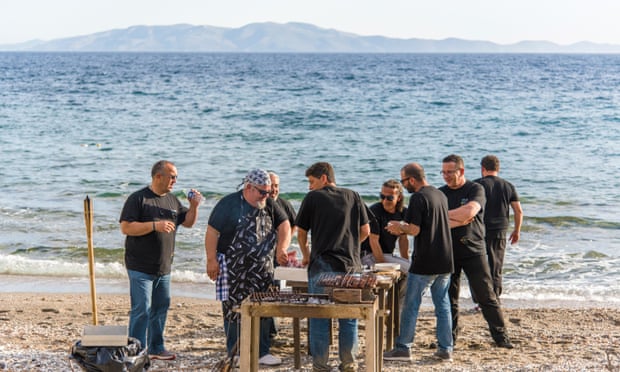 Tinos Food Paths holds a beach barbecue