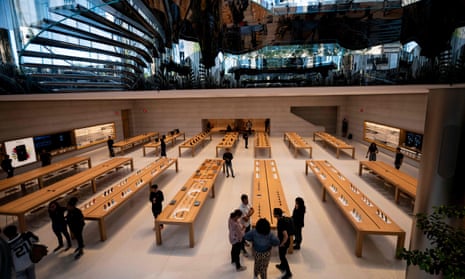 The newly renovated Apple store at Fifth Avenue in New York City, in 2019.