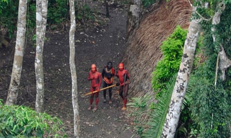 Indigenous people from a remote Amazonian tribe in Brazil