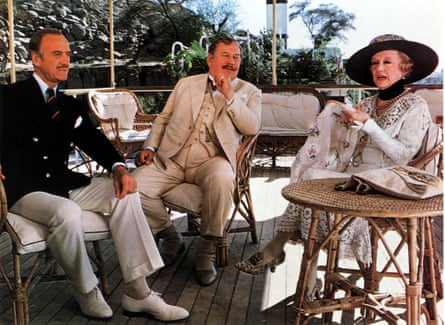 From left, David Niven, Peter Ustinov and Bette Davis