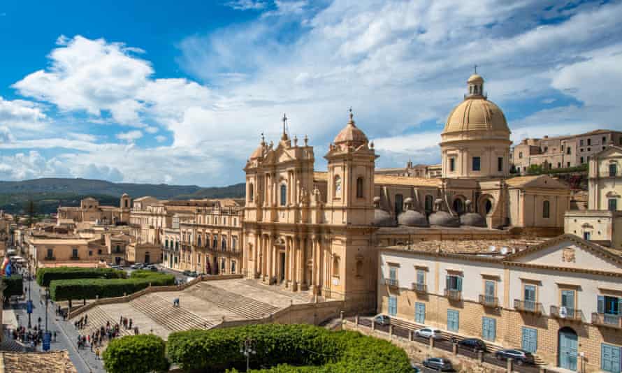 Noto old town and cathedral, Sicily.
