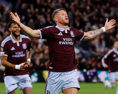 Ross Barkley shows his delight after scoring Aston VillaâÂÂs first goal against Viking.