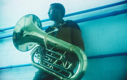 ‘If something happens to it, I can’t work’ … Theon Cross and his tuba. Photograph: Fabrice Bourgelle