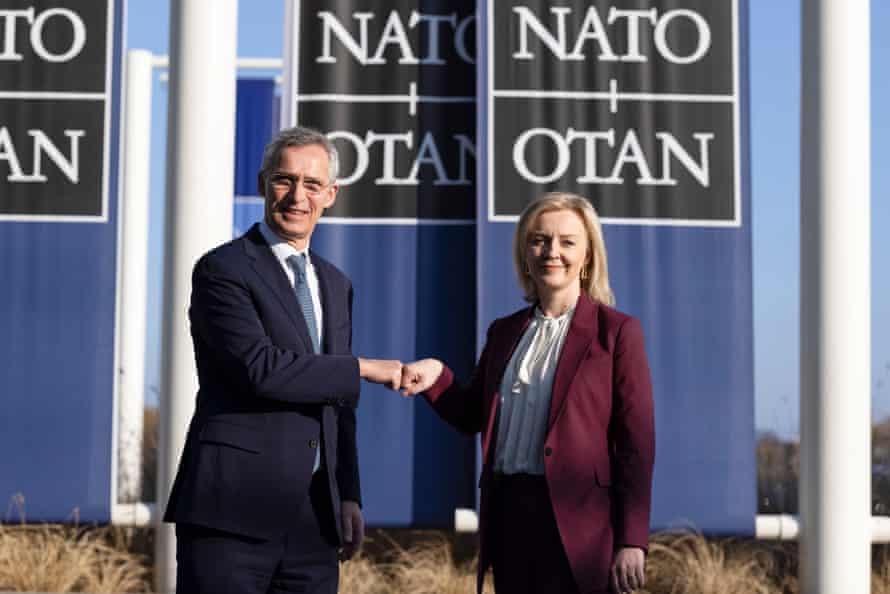 Truss and Jens Stoltenberg on 24 January this year.