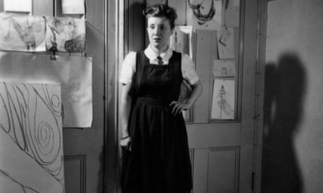 Louise Bourgeois in the studio of her apartment at 142 East 18th Street, New York, circa 1946.