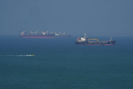 The Ateela 2 oil tanker navigating the sea off Qeshm Island, in the strait of Hormuz.