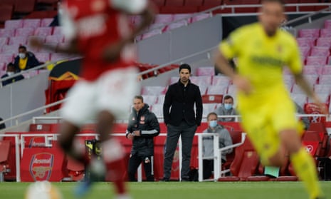 Mikel Arteta watches on as Arsenal fail to find a way past Villarreal and miss out on reaching the Europa League final.