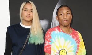 Pharrell family values … Williams with wife Helen, who gave birth to triplets in January.