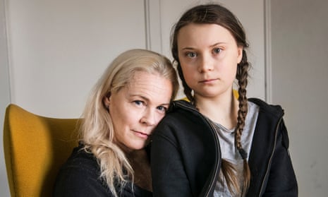 Greta Thunberg and her mother, opera singer Malena Ernman, at home in Stockholm.