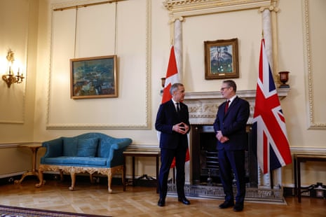 Keir Starmer, right, and Mark Carney in Downing Street.