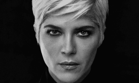 Black and white portrait of Selma Blair