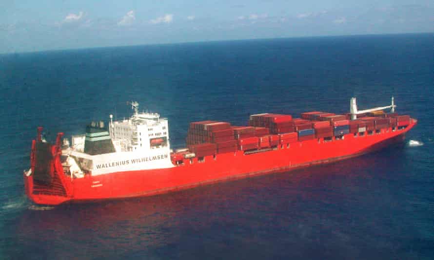 MS Tampa anchored off Christmas Island in 2001