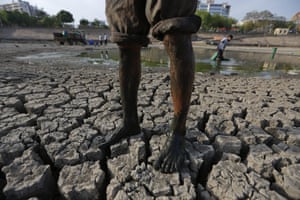 A parched lake in India