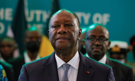 Alassane Ouattara, president of Ivory Coast, at the Economic Community of West African States (ECOWAS) summit in Accra, Ghana, July 2022.