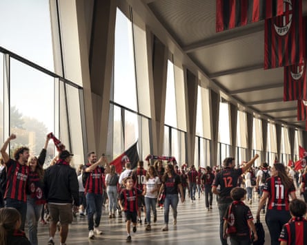 An image of a concourse inside the planned 71,500-capacity arena.