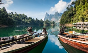 boats in Khao Sok national park