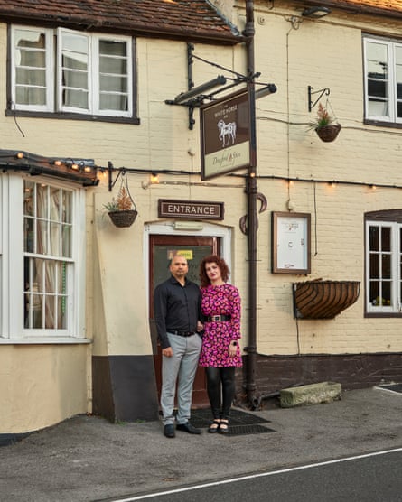Shekhar and Alex Nailwal, owners of the White Horse pub, Hampshire