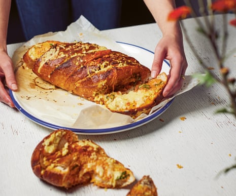 Kimchi garlic bread, fried tomatoes and a batch cocktail: Bec