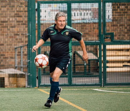 Sir Keir Starmer playing football 