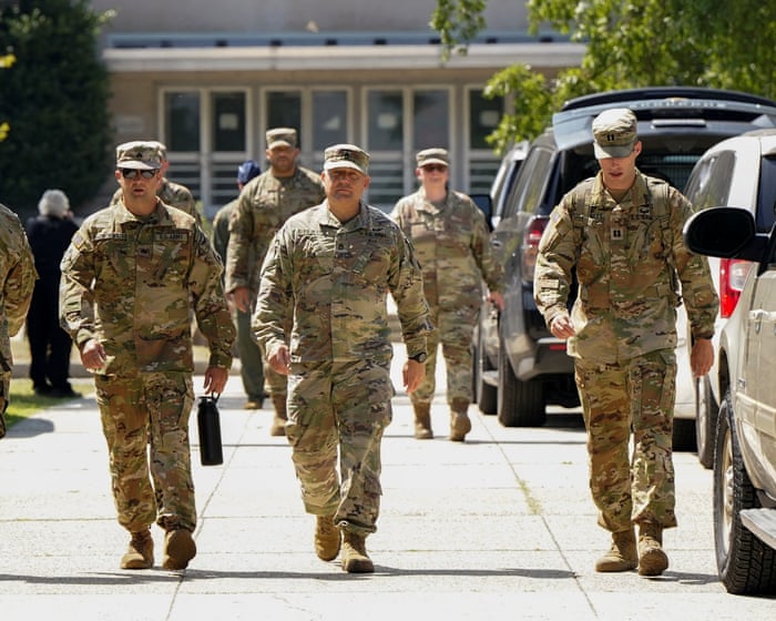 National guard arrives in DC after Trump deploys troops – video