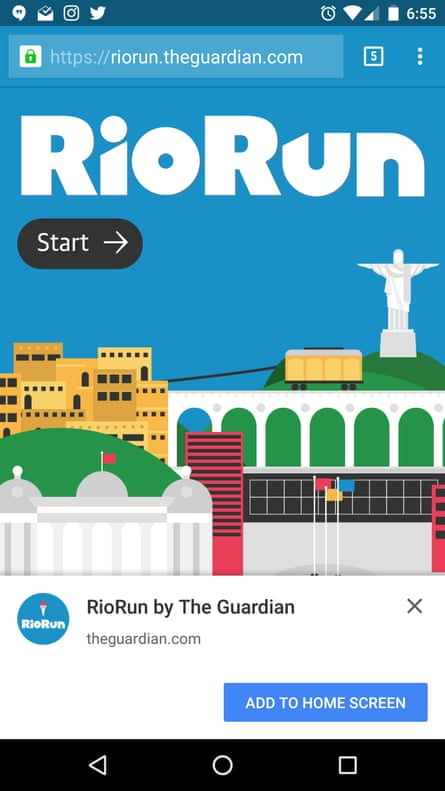RioRun ‘Add to Home Screen’ prompt
