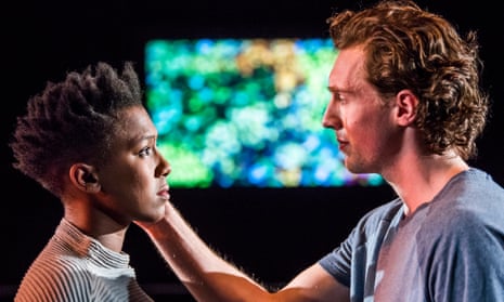 Jade Anouka as Bea and Rory Fleck Byrne as Aaron in The Phlebotomist by Ella Road at Hampstead Theatre. Directed by Sam Yates. 