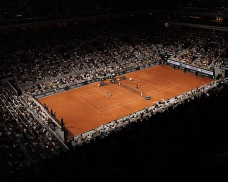 View of the main court at Roland Garros