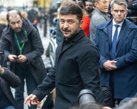 Ukrainian president Volodymyr Zelenskyy arriving at 10 Downing Street earlier this week.