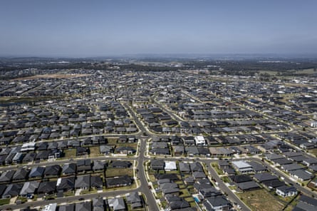 Aerial view of a sprawling housing estate