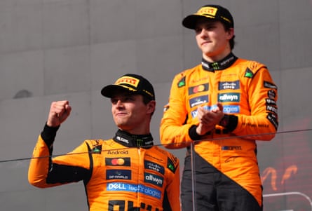 Oscar Piastri, right, and Lando Norris