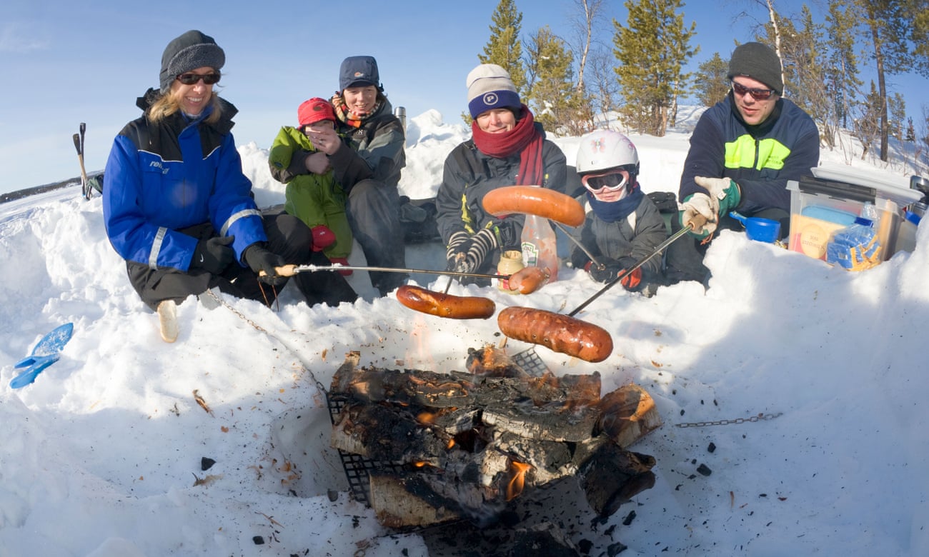 ‘Dress as you would for skiiing’ … a barbecue in Lapland.