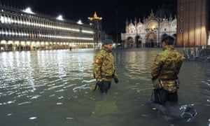 Extreme floodwaters in Venice have filled St Mark’s Square