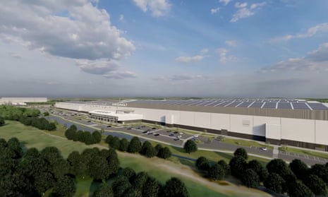 Artist’s impression issued by Britishvolt of their proposed battery plant in Northumberland.